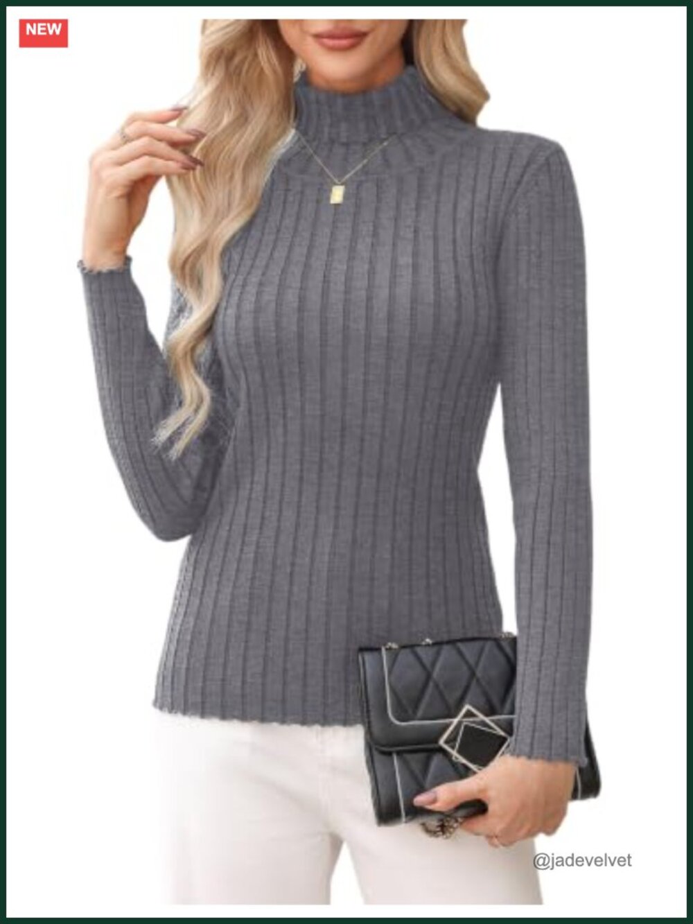 Womens Turtleneck Sweater Long Sleeve Ribbed Knit Ruffle Pullover Top